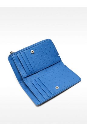 کیف پول آبی زنانه چرم خالص PARFOIS - کد 929365198