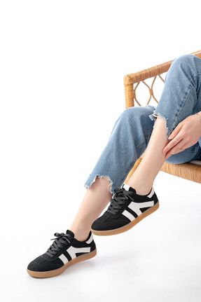 کفش اسنیکر مشکی زنانه بند دار Mida Shoes - کد 929367645