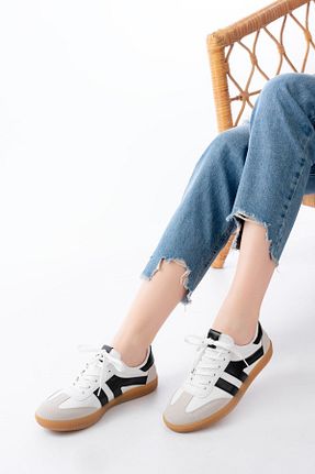 کفش اسنیکر سفید زنانه بند دار Mida Shoes - کد 929367678