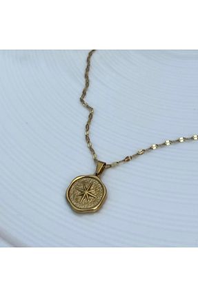 گردنبند استیل ( فولاد ) زرد زنانه استیل ضد زنگ Alice Bijuteri - کد 929382435