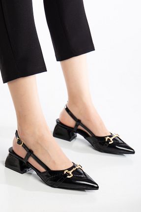 کفش پاشنه بلند کلاسیک مشکی زنانه چرم مصنوعی AYENDE MODA - کد 929385515