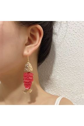 گوشواره استیل (فولاد) قرمز زنانه استیل (فولاد) YENGEÇ - کد 929382880