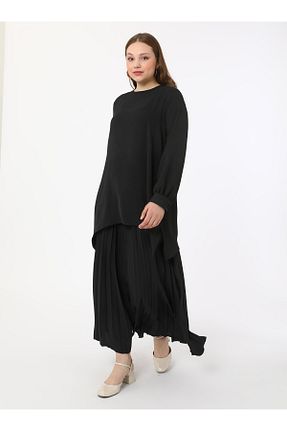 لباس سایز بزرگ مشکی زنانه پلی استر Alia - کد 695697977