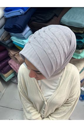روسری طوسی پنبه ای Gülnur tasarım - کد 929388351