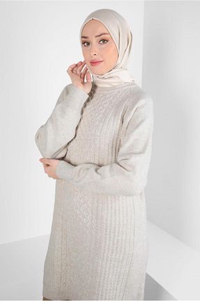 تونیک حجاب بژ زنانه تریکو Alvina - کد 794073031