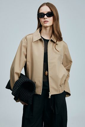 کاپشن بژ زنانه پلی استر Lufian - کد 929414495