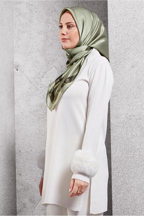 روسری خاکی پلی استر Alvina - کد 887652254