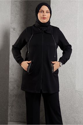 ست بالاتنه و پائین تنه حجاب مشکی زنانه رگولار Alvina - کد 888435781