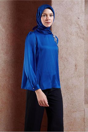 بلوز حجاب سرمه ای زنانه رگولار Alvina - کد 852927103