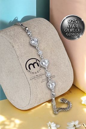 دستبند نقره سفید زنانه 925 عیار Mimodish - کد 929425512
