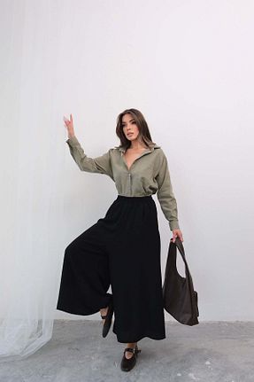 شلوار مشکی زنانه بافتنی Hatun Atila - کد 929439120