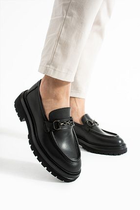 کفش کژوال مشکی مردانه چرم خالص Safari Ayakkabı - کد 929452837
