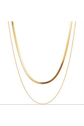گردنبند استیل ( فولاد ) زرد زنانه استیل ضد زنگ BRLKN - کد 929440561