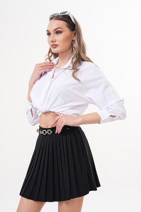 دامن مشکی زنانه پنبه پلی استر Flame İstanbul Butik - کد 929449454