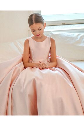 لباس مجلسی و فارغ التحصیلی صورتی بچه گانه ساتن Asel Kids - کد 828480262