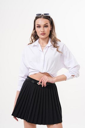 دامن مشکی زنانه پنبه پلی استر Flame İstanbul Butik - کد 929449454