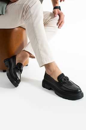 کفش کژوال مشکی مردانه چرم خالص Safari Ayakkabı - کد 929454610