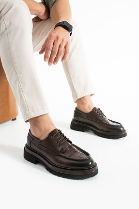 کفش کژوال قهوه ای مردانه چرم خالص Safari Ayakkabı - کد 929454223