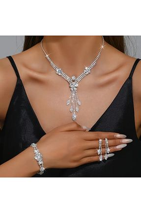 ست جواهر سفید زنانه 2+ byozanyılmaz - کد 929455013