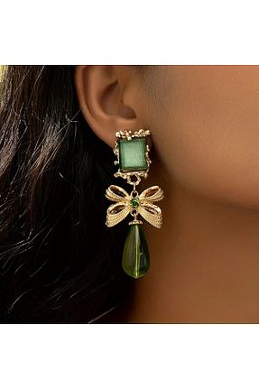 گوشواره جواهر سبز زیرکن byozanyılmaz - کد 929454897