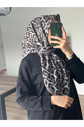 روسری بژ پنبه پلی استر Merwiss - کد 929473530