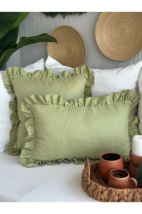 کوسن و روکش کوسن سبز مخمل Decamor home - کد 850998510