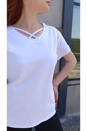 تیشرت سفید زنانه Relaxed siyalife - کد 923235834