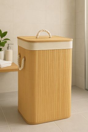 سبد لباس بژ بامبو BEYZANA - کد 772042373