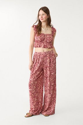 شلوار صورتی زنانه ویسکون Stradivarius - کد 929494098