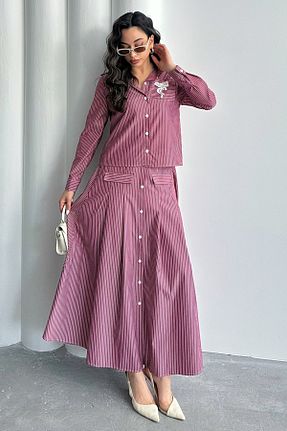 ست بالاتنه و پائین تنه زرشکی زنانه بافتنی MD trend - کد 929494333