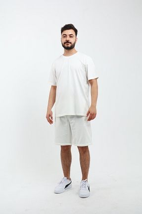 شلوارک و برمودا سفید مردانه رگولار OXVİN - کد 929497415