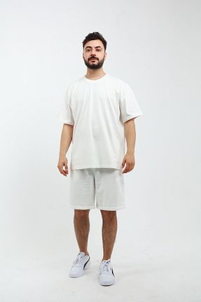 شلوارک و برمودا سفید مردانه اورسایز OXVİN - کد 929500633