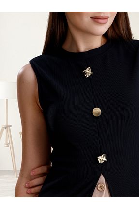 بلوز مشکی زنانه ساده MOONBULL - کد 929500795