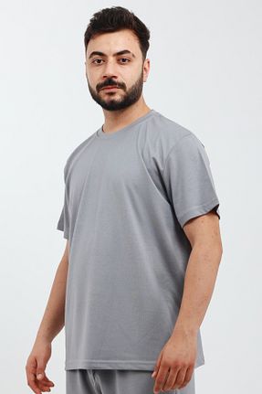 تیشرت طوسی مردانه رگولار OXVİN - کد 929508358