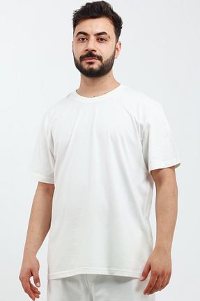 تیشرت سفید مردانه رگولار OXVİN - کد 929508116