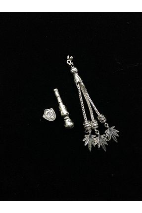 تسبیح طوسی روکش نقره Kt - کد 929508581