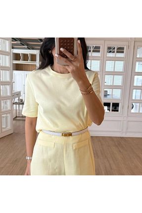 تیشرت زرد زنانه Relaxed nidistore - کد 929515452