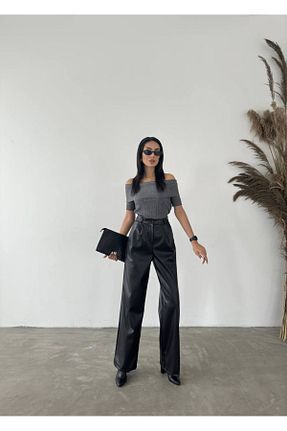 بلوز طوسی زنانه Mix Abalı - کد 929516096
