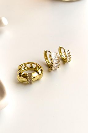 گوشواره استیل (فولاد) زرد زنانه استیل ضد زنگ Radino Collection - کد 929525297