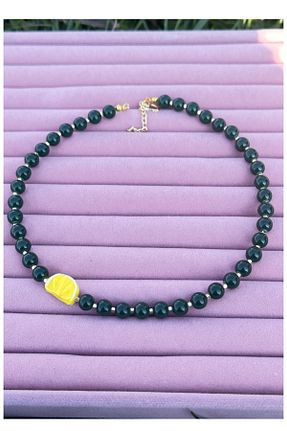 گردنبند جواهر خاکی زنانه سنگ The Simu - کد 929535241