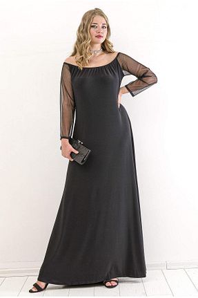 لباس مجلسی سایز بزرگ مشکی زنانه دو سینه Angelino - کد 905773979
