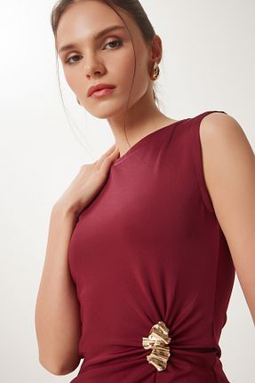 بلوز زرشکی زنانه رگولار Happiness İstanbul - کد 928088766