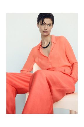 شلوار نارنجی زنانه پلی استر MANGO - کد 863645006