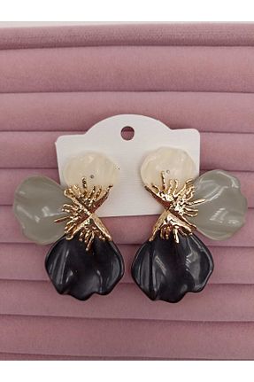 گوشواره جواهر مشکی میخ TLSMACCESORIES - کد 928042846
