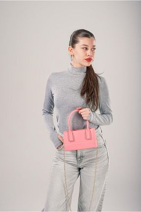 کیف دوشی صورتی زنانه چرم مصنوعی ÇÇS - کد 928045016