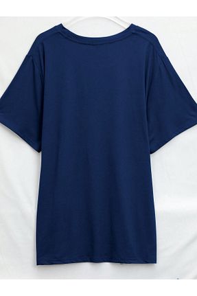 تیشرت سایز بزرگ سرمه ای زنانه Relaxed aynewmoda - کد 928047240