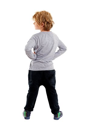 ست بالاتنه و پائین تنه طوسی بچه گانه بافتنی Denokids - کد 3459518