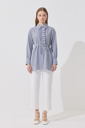 پیراهن حجاب سرمه ای زنانه اسلیم فیت OZSARICAM - کد 928060897