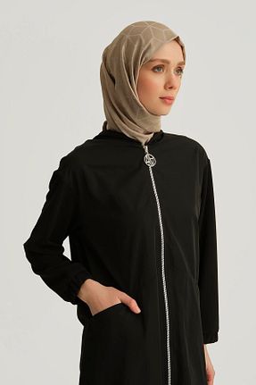 مانتو بلند حجاب مشکی زنانه پنبه ای Armine - کد 928063308