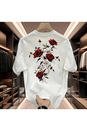 تیشرت سفید مردانه اورسایز LAND MODA - کد 928083837